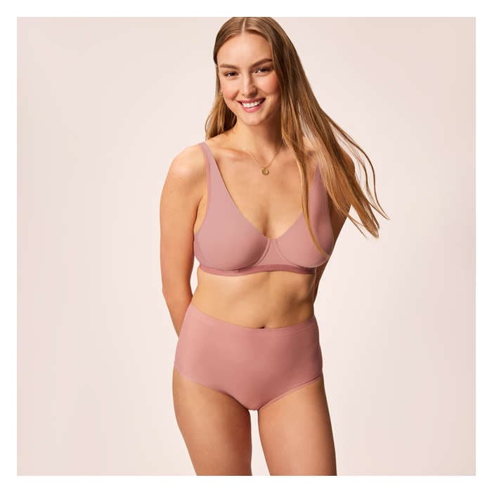 Women's Micro Plunge Bralette - Dusty Pink